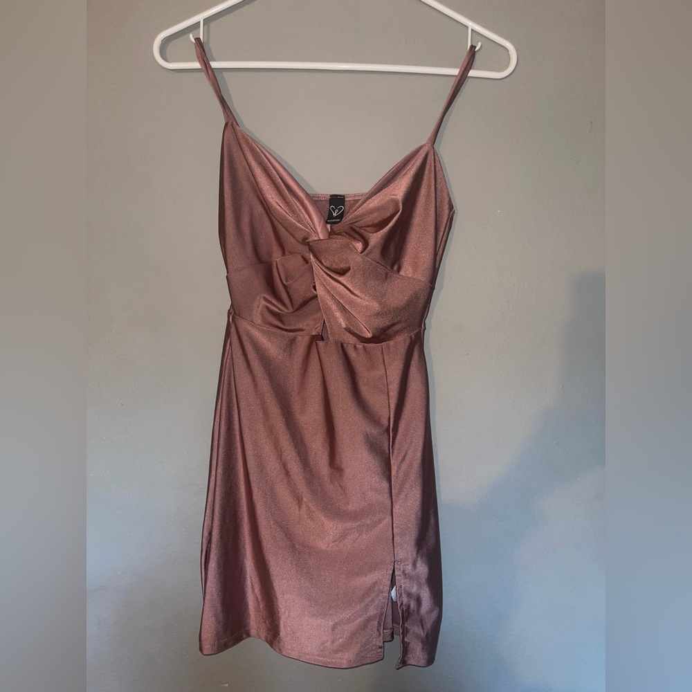 Windsor Mauve Knot-Front Mini Dress